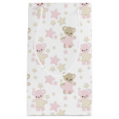 PETIT SAC CADEAU ROSE & TAN NOUNOURS ET ÉTOILES (Devant)