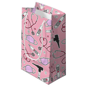 Petit Sac Cadeau Rose vétérinaire/vétérinaire de motif de
