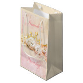 Petit Sac Cadeau Roseraie rose tiara diamant (Devant Angle)