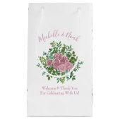Petit Sac Cadeau Roses roses Jardin Printemps Mariage (Devant)