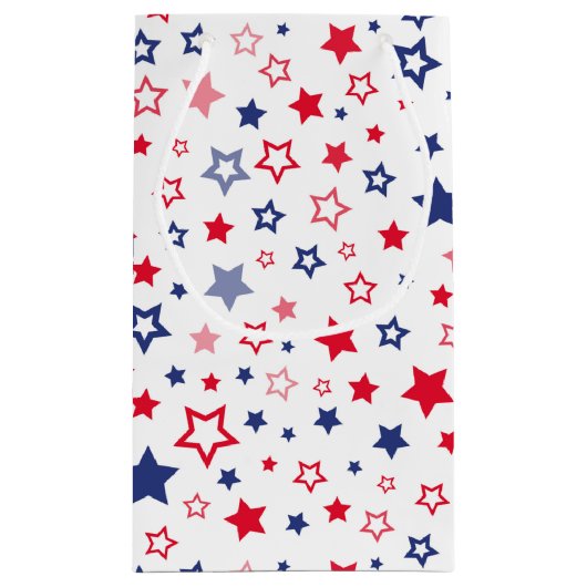 Petit Sac Cadeau rouge blanc bleu Patriotique étoiles motif (Dos)