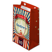 Petit Sac Cadeau Rouge blanc et bleu Star Circus Big Top (Devant Angle)
