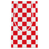 Petit Sac Cadeau Rouge et blanc Checkered (Devant)