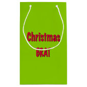 Petit Sac Cadeau Rouge Noël Et Vert Bras (Dos)