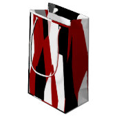 Petit Sac Cadeau Rouge noir et blanc abstrait (Dos Angle)