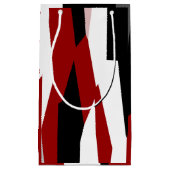 Petit Sac Cadeau Rouge noir et blanc abstrait (Devant)