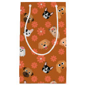 Petit Sac Cadeau Rouille de chiens et de fleurs (Devant)