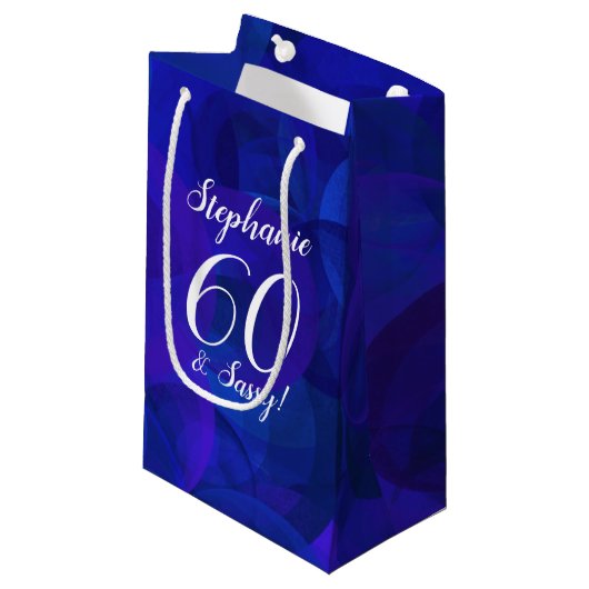 Petit Sac Cadeau Royal Blue 60 et Sassy Birthday Party (Devant Angle)