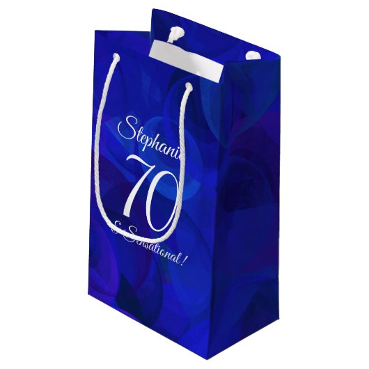 Petit Sac Cadeau Royal Blue 70 et fête d'anniversaire sensationnell (Dos Angle)