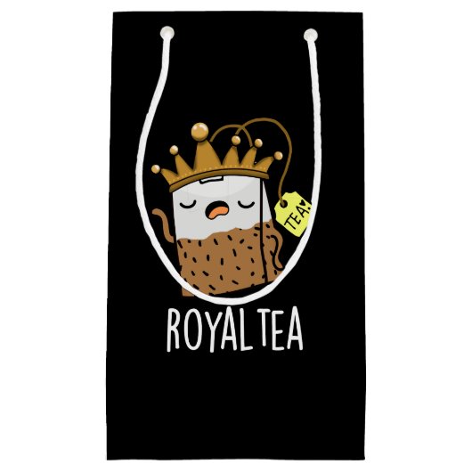 Petit Sac Cadeau Royal tea Funny Tea Pun Dark BG (Devant)