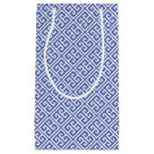 Petit Sac Cadeau Royale Blue Greek Key (Devant)