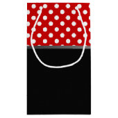 Petit Sac Cadeau Ruban Pois noir, rouge et blanc (Dos)