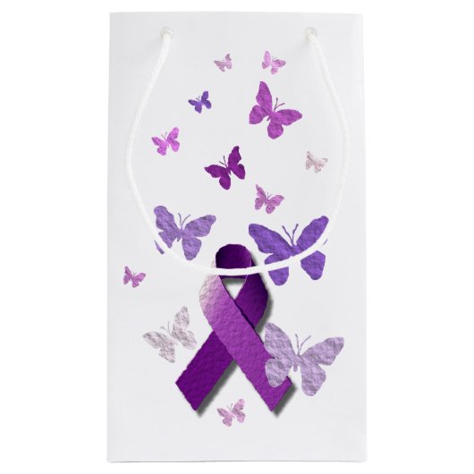 Petit Sac Cadeau Ruban pourpre de conscience (Dos)