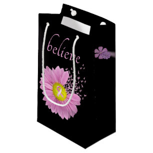Petit Sac Cadeau Rubans roses et marguerite croire