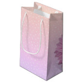 Petit Sac Cadeau Rubans roses et marguerite sur Pois (Dos Angle)