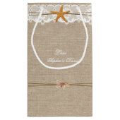 Petit Sac Cadeau Rustic Beach Starfish Dentelle Mariage personnalis (Dos)