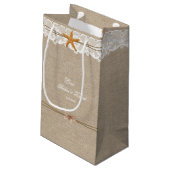 Petit Sac Cadeau Rustic Beach Starfish Dentelle Mariage personnalis (Dos Angle)