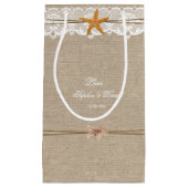 Petit Sac Cadeau Rustic Beach Starfish Dentelle Mariage personnalis (Devant)