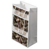 Petit Sac Cadeau Rustic Holiday Love and Joy Pine Cone (Dos Angle)