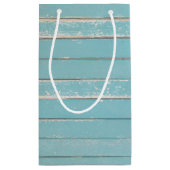 Petit Sac Cadeau Rustique Turquoise Mariage Boho en plume Wreath (Dos)