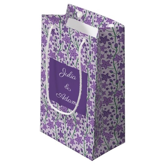 Petit Sac Cadeau Sac-cadeau Fleur Violette (Devant Angle)