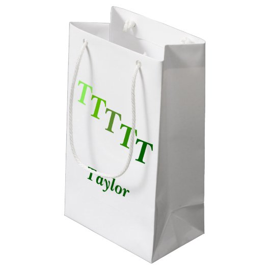 Petit Sac Cadeau Sac-cadeau - Initiales à pas avec nom en vert (Dos Angle)