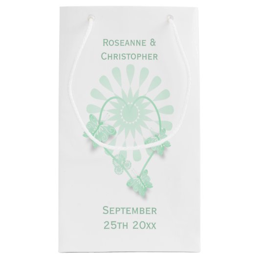 Petit Sac Cadeau Sac-cadeau mariage à menthe poivrée Papillons (Dos)