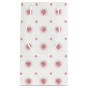 Petit Sac Cadeau Sac-cadeau Motif aux Coeurs et Diamants Roses et B