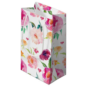 Petit Sac Cadeau Sac-cadeau Motif aux pivoines d'aquarelle rose et