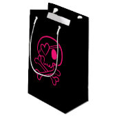Petit Sac Cadeau Sac-cadeau Pink Heart et Crossbones Petit (Dos Angle)