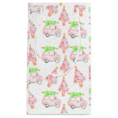 Petit Sac Cadeau Sacoche cadeau de Noël rose (Devant)