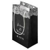 Petit Sac Cadeau Sacs-cadeaux Chalkboard & Lace Collection Mariage (Devant Angle)