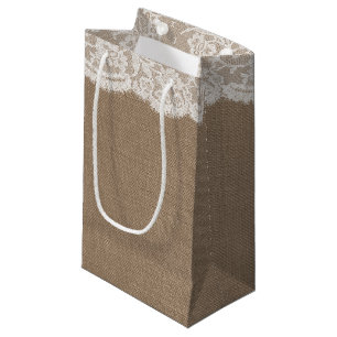 Petit Sac Cadeau Sacs-cadeaux de la collection Mariage Burlap & Lac