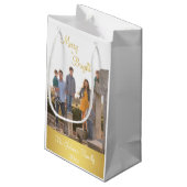 Petit Sac Cadeau Sacs-Cadeaux De Noël En Or Joyeux Et Lumineux (Dos Angle)