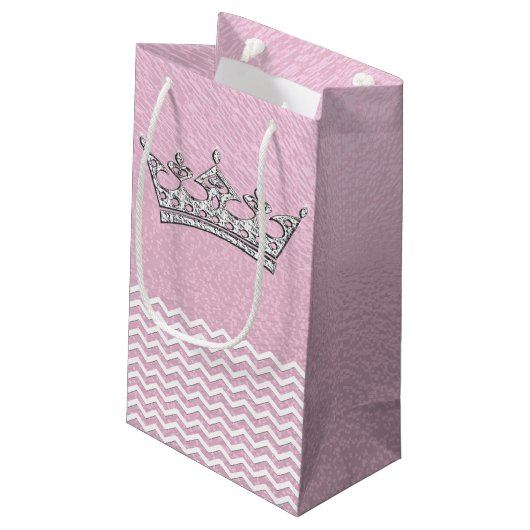 Petit Sac Cadeau Sacs-cadeaux de princesse personnalisés roses (Dos Angle)