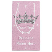 Petit Sac Cadeau Sacs-cadeaux de princesse personnalisés roses (Devant)