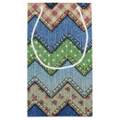 Petit Sac Cadeau Sacs-cadeaux motif jean patchwork (Dos)