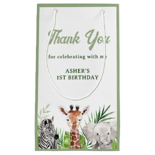 Petit Sac Cadeau Safari Animaux Anniversaire