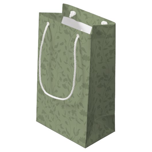 Petit Sac Cadeau Sage Green Floral Cadeau (Dos Angle)