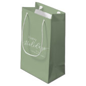 Petit Sac Cadeau Sage Green Modern Minimalist Happy Holidays (Dos Angle)
