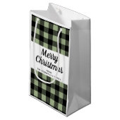 Petit Sac Cadeau Sage Green Plaid Joyeux Noël (Devant Angle)