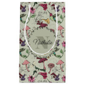 Petit Sac Cadeau Sage Green Spring Garden Colibri Floral (Devant)
