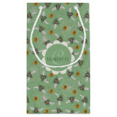 Petit Sac Cadeau Sage rustique Vert Genre Neutre Abeille (Dos)