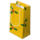 Petit Sac Cadeau Saint de Noël sur orange (Dos Angle)