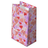 Petit Sac Cadeau Saint-Valentin : Beaucoup de coeurs en optique 3D. (Dos Angle)