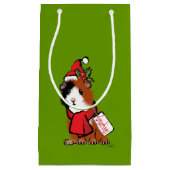Petit Sac Cadeau Salutation de cobaye de Noël (Devant)