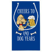 Petit Sac Cadeau Salutations à 490 années de chien 70e anniversaire (Dos)