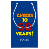 Petit Sac Cadeau Salutations à 50 ans Personnalisé 50e anniversaire (Dos)