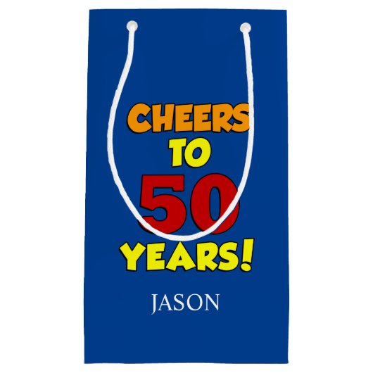 Petit Sac Cadeau Salutations à 50 ans Personnalisé 50e anniversaire (Devant)