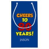 Petit Sac Cadeau Salutations à 80 ans Personnalisé 80e anniversaire (Dos)